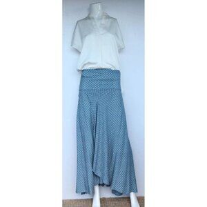 Auguste Women's Size US2 XS Blue Matilda Shirred Waist Polka-dot Maxi Skirt $169